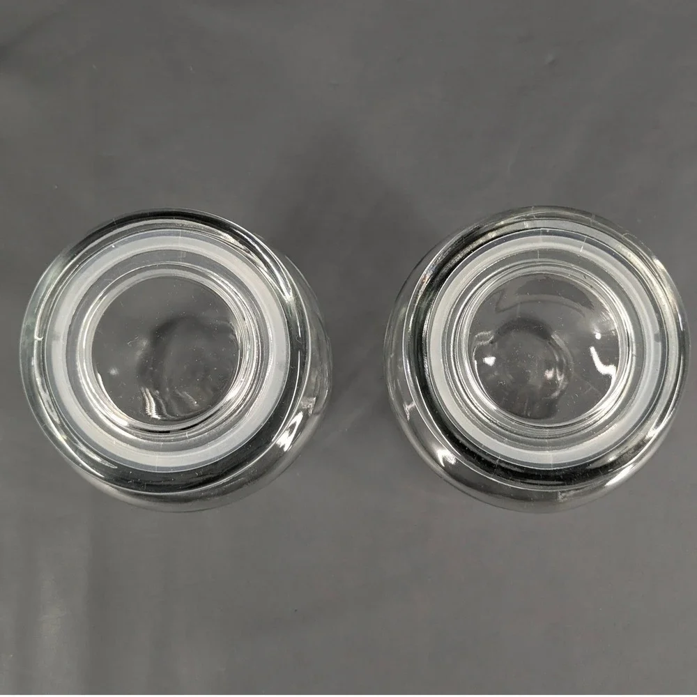 Set of 2 VTG Clear Glass Canisters with Airtight Lids Kitchen Storage Jars
